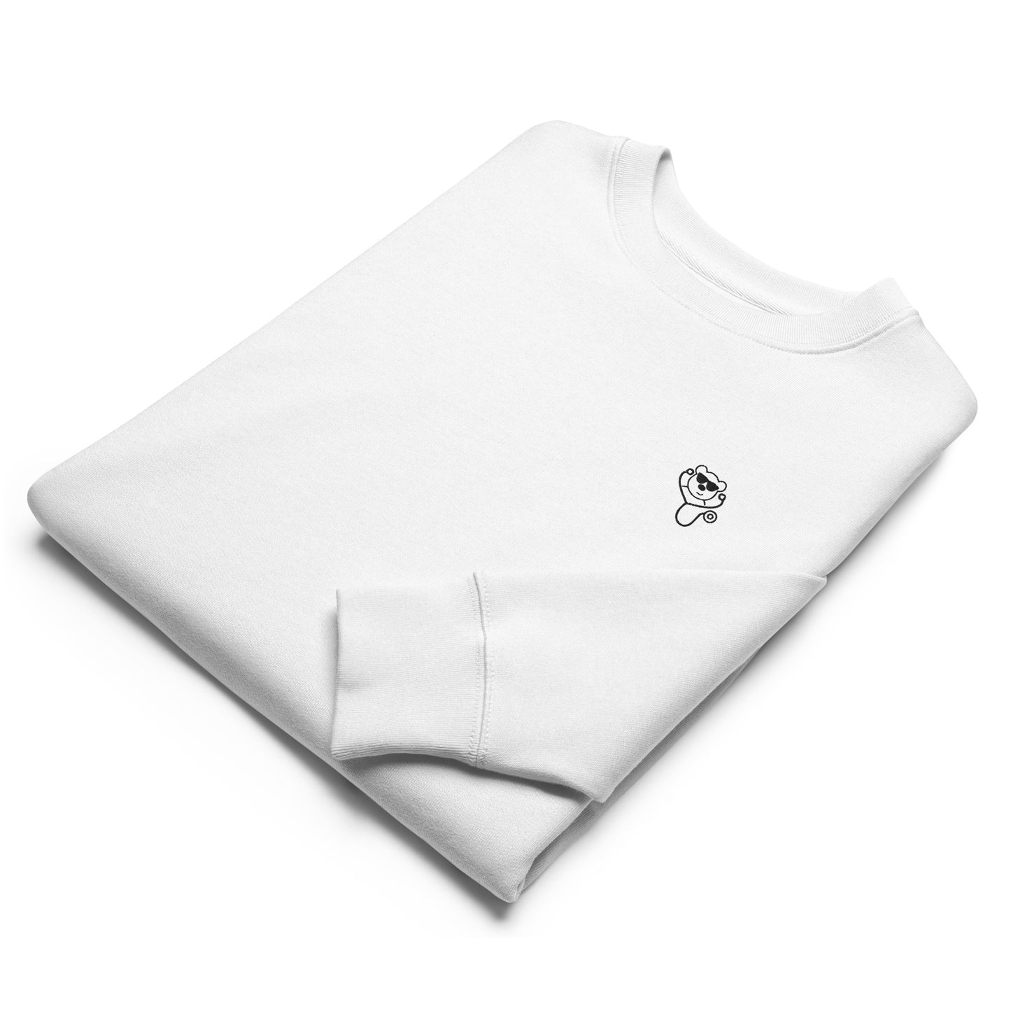 MedicBear Classic Embroidered Sweatshirt-White